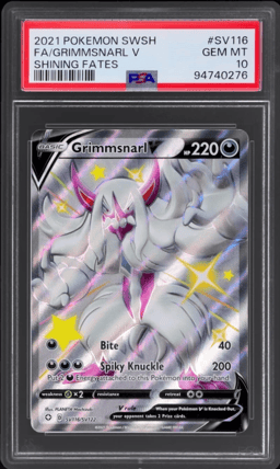2021 Pokemon Sword and Shield Shining Fates Shiny Vault Grimmsnarl V #SV116 PSA 10