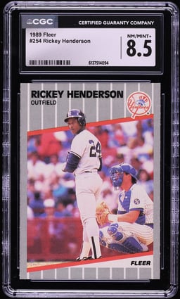 1989 Fleer Rickey Henderson #254 CGC 8.5 NM-MT+
