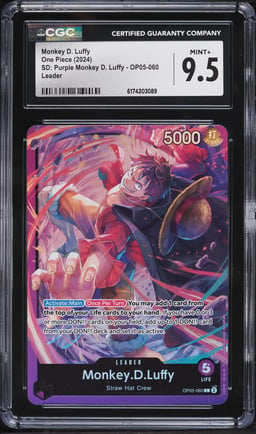 2024 One Piece Starter Deck Purple Leader Monkey D. Luffy #OP05-060 CGC 9.5 MINT+