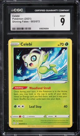 2021 Pokemon Sword & Shield Shining Fates Celebi #003 CGC 9 MINT