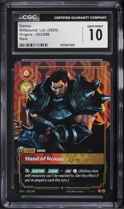 2025 Riftbound League Of Legends LoL Origins Darius #253 CGC 10 GEM MINT