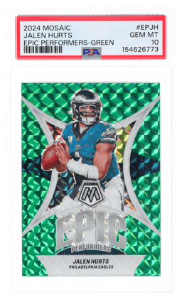 2024 Panini Mosaic Epic Performers Green Jalen Hurts #EP-JH PSA 10