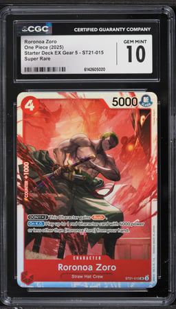 2025 One Piece Starter Deck EX Gear 5 SR Roronoa Zoro #ST21-015 CGC 10 GEM MINT