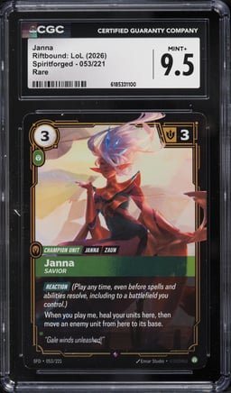 2026 Riftbound League Of Legends Spiritforged Janna #053 CGC 9.5 MINT+