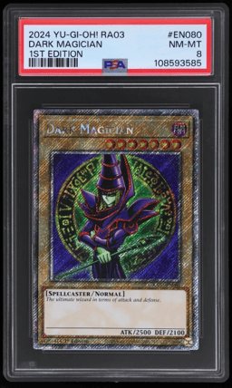 2024 Yu-Gi-Oh Quarter Century Bonanza 1st Edition Dark Magician #RA03-EN080 PSA 8