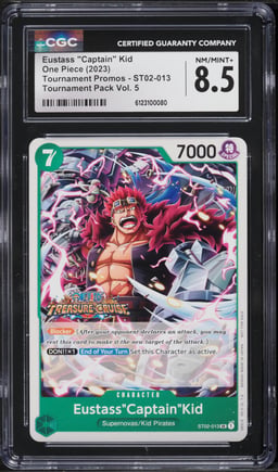 2023 One Piece Tournament Promo Vol.5 Eustass Captain Kid #ST02-013 CGC 8.5 NM-MT+