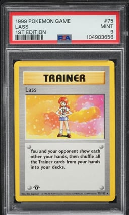1999 Pokemon Base Set Shadowless 1st Edition Lass #75 PSA 9 MINT