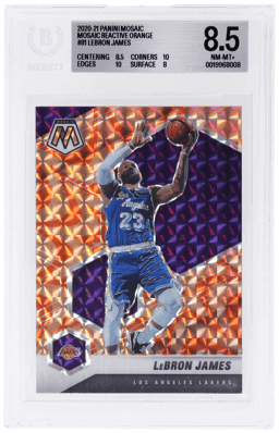 2020 Panini Mosaic Orange Reactive LeBron James #81 BGS 8.5