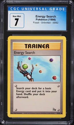 1999 Pokemon Fossil Energy Search #59 CGC 7 NRMT