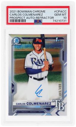 2021 Bowman Chrome Prospect Autograph Refractor Carlos Colmenarez #CPACC 446/499 PSA 10