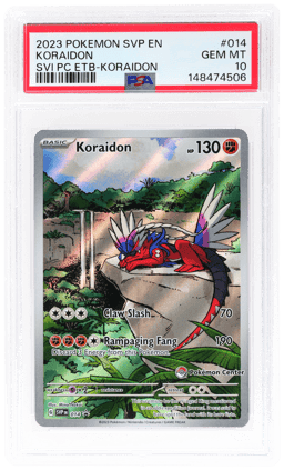 2023 Pokemon Scarlet and Violet Black Star Promo Pokemon Center Elite Trainer Box Koraidon #014 PSA 10