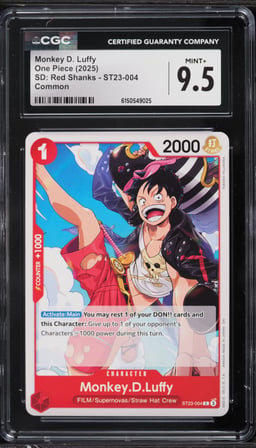 2025 One Piece Starter Deck Red Shanks Monkey D. Luffy #ST23-004 CGC 9.5 MINT+