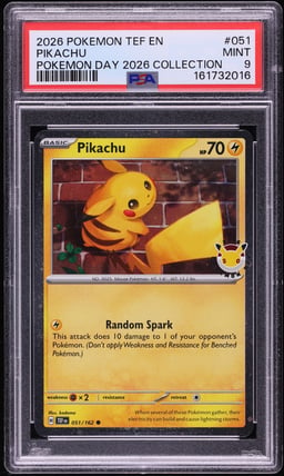 2026 Pokemon Scarlet & Violet Temporal Forces Day Collection Holo Pikachu #51 PSA 9 MINT