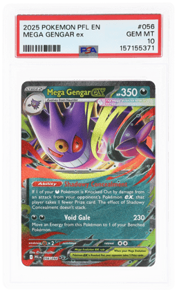 2025 Pokemon Mega Evolution Phantasmal Flames Mega Gengar Ex #056 PSA 10