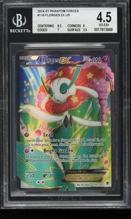 2014 Pokemon XY Phantom Forces Full Art Florges EX #116 BGS 4.5 VGEX+