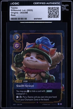 2025 Riftbound League Of Legends LOL Origins Teemo #263 CGC AUTH