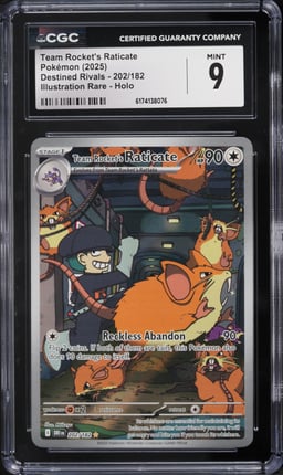 2025 Pokemon Scarlet & Violet Destined Rivals IR Team Rocket's Raticate #202 CGC 9 MINT