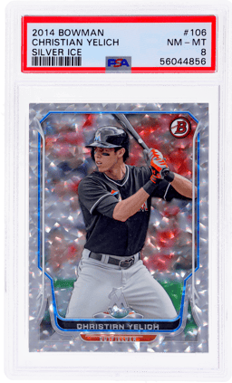 2014 Bowman Silver Ice Christian Yelich #106 PSA 8