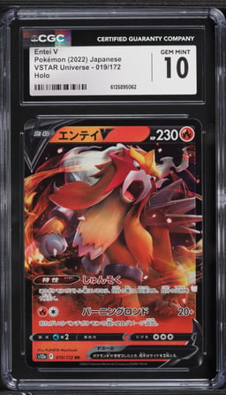 2022 Pokemon Japanese Sword & Shield VSTAR Universe Holo Entei V #19 CGC 10 GEM MINT
