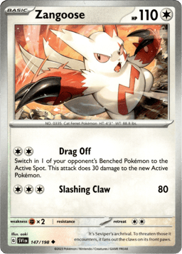 2023 Zangoose #147 Scarlet & Violet