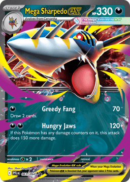 2025 Mega Sharpedo ex #61 Phantasmal Flames