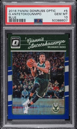 2016 Donruss Optic Blue Giannis Antetokounmpo /49 #5 PSA 10 GEM MINT