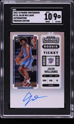 2022 Panini Contenders Premium Jalen Williams ROOKIE AUTO #115 SGC 9 MINT
