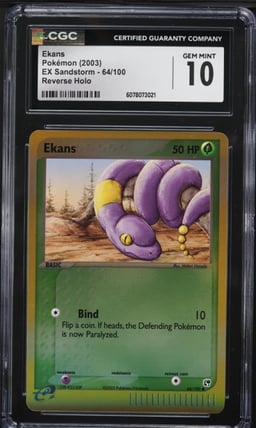 2003 Pokemon EX Sandstorm Reverse Holo Ekans #64 CGC 10 GEM MINT