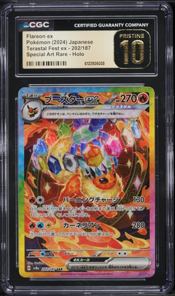 2024 Pokemon Japanese Scarlet & Violet Terastal Fest Ex Alt Art Flareon EX #202 CGC 10 PRISTINE