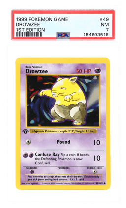 1999 Pokemon Base Set 1st Edition Drowzee #49 PSA 7