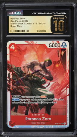 2025 One Piece Starter Deck EX Gear 5 SR Roronoa Zoro #ST21-015 CGC 10 PRISTINE