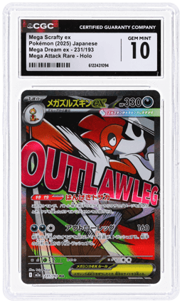 2025 Pokemon Mega Dream Ex High Class Expansion Japanese Mega Attack Rare Mega Scrafty Ex #231 CGC 10