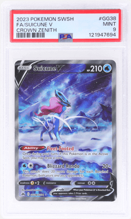 2023 Pokemon Sword and Shield Crown Zenith Suicune V #GG38 PSA 9