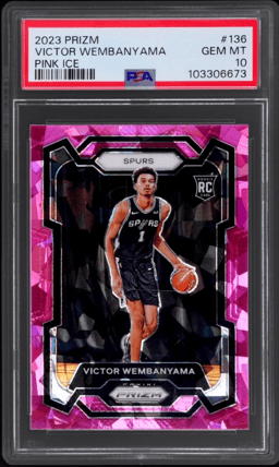 2023 Panini Prizm Pink Ice Prizm Victor Wembanyama #136 PSA 10