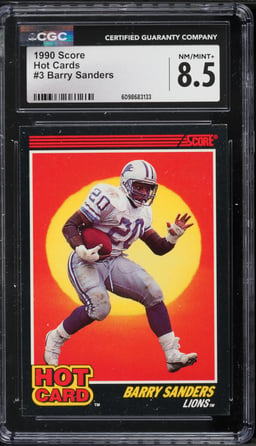 1990 Score Hot Cards Barry Sanders #3 CGC 8.5 NM-MT+