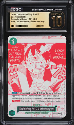 2025 One Piece 3rd Treasure Manga Alt Art Go All Out From The Very Start!!! CGC 10 PRISTINE