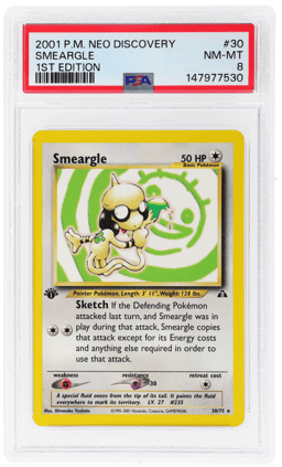 2001 Pokemon Neo Discovery 1st Edition Smeargle #30 PSA 8