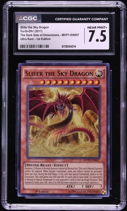 2017 Yu-Gi-Oh! DSOD Ultra Rare 1st Edition Slifer The Sky Dragon #MVP1-EN057 CGC 7.5 NRMT+