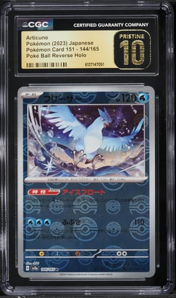2023 Pokemon Japanese Scarlet & Violet 151 Poke Ball Reverse Holo Articuno #144 CGC 10 PRISTINE