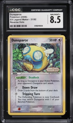 2006 Pokemon EX Legend Maker Reverse Holo Dunsparce #31 CGC 8.5 NM-MT+