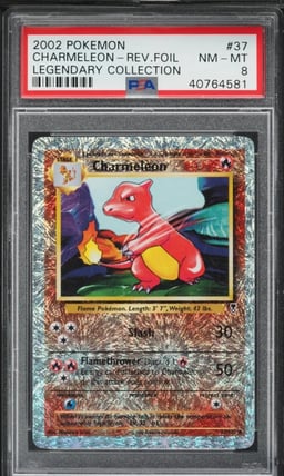2002 Pokemon Legendary Collection Reverse Holo Charmeleon #37 PSA 8 NM-MT