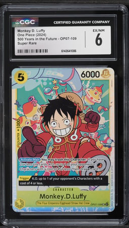 2024 One Piece Japanese 500 Years In The Future SR Monkey D. Luffy #OP07-109 CGC 6 EXMT