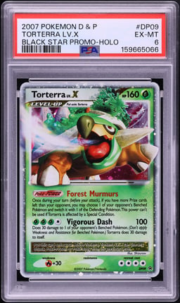 2007 Pokemon Diamond & Pearl Black Star Promo Holo Torterra LV.X #DP09 PSA 6 EXMT