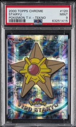 2000 TOPPS CHROME POKEMON T.V. TEKNO #120 STARYU PSA 9