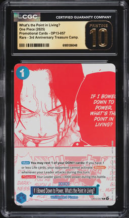 2025 One Piece Promo 3rd Treasure Manga Alt Art What's The Point In Living? CGC 10 PRISTINE