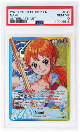 2025 One Piece A Fist of Divine Speed Alternate Art Nami #OP11041 PSA 10