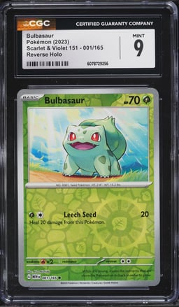 2023 Pokemon Scarlet & Violet 151 Reverse Holo Bulbasaur #1 CGC 9 MINT