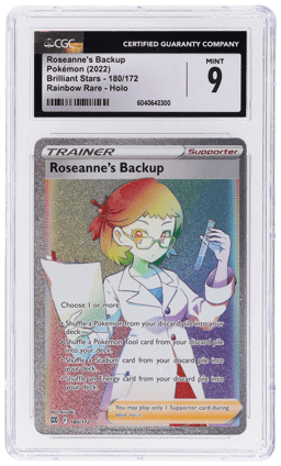 2022 Pokemon Sword and Shield Brilliant Stars Rainbow Rare Roseanne's Backup #180 CGC 9