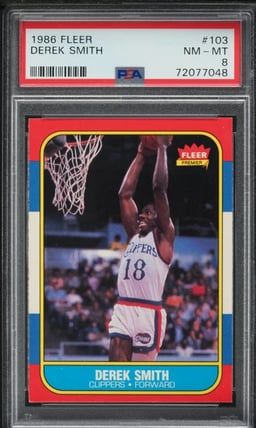 1986 Fleer Basketball Derek Smith #103 PSA 8 NM-MT