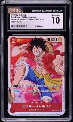 2024 One Piece Japanese Premium Booster Best SR Monkey D. Luffy #OP01-024 CGC 10 GEM MINT